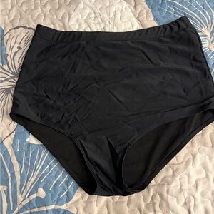 High-Waist Black Women’s Swim Bottoms